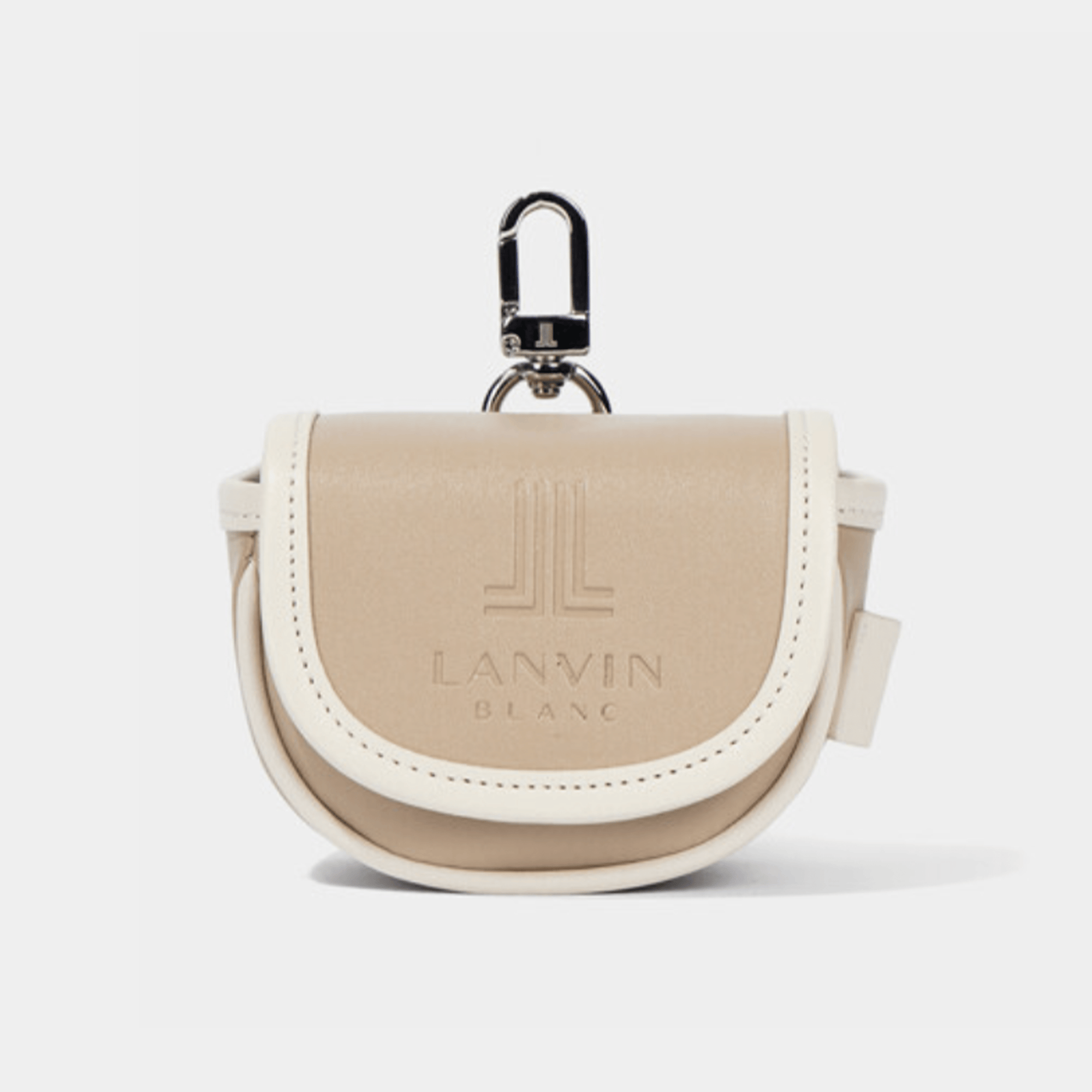 Women's Leather Ball Pouch Bag - Beige - Erthe Golf