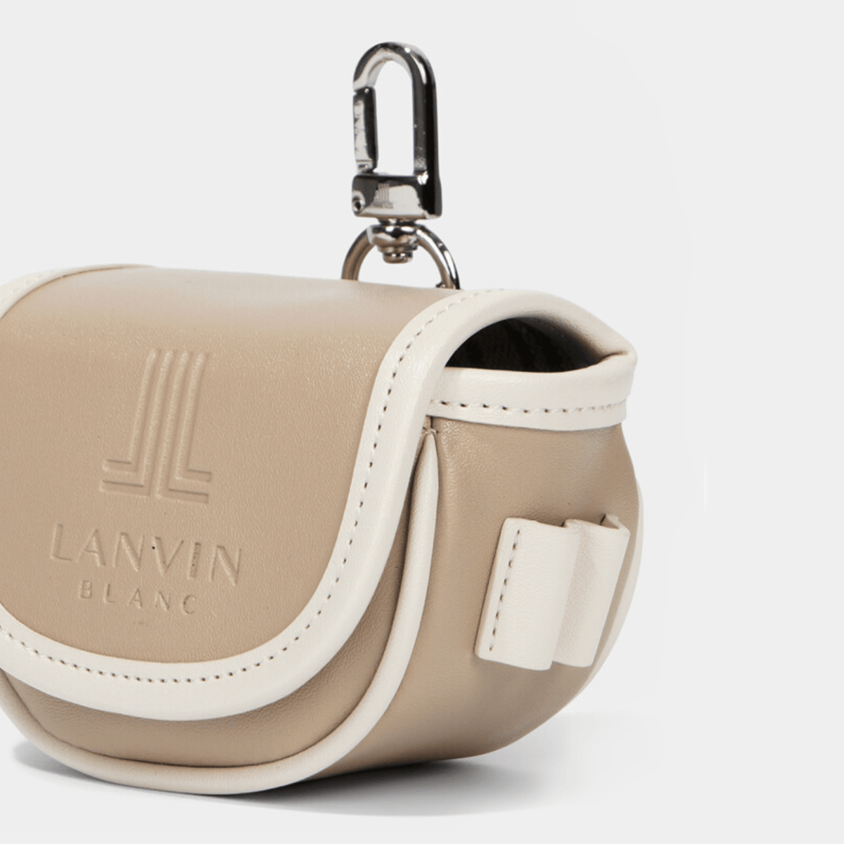 Women's Leather Ball Pouch Bag - Beige - Erthe Golf