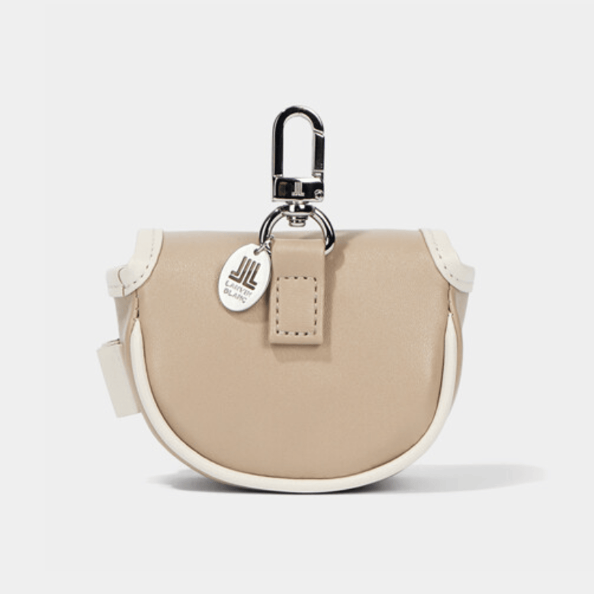 Women's Leather Ball Pouch Bag - Beige - Erthe Golf
