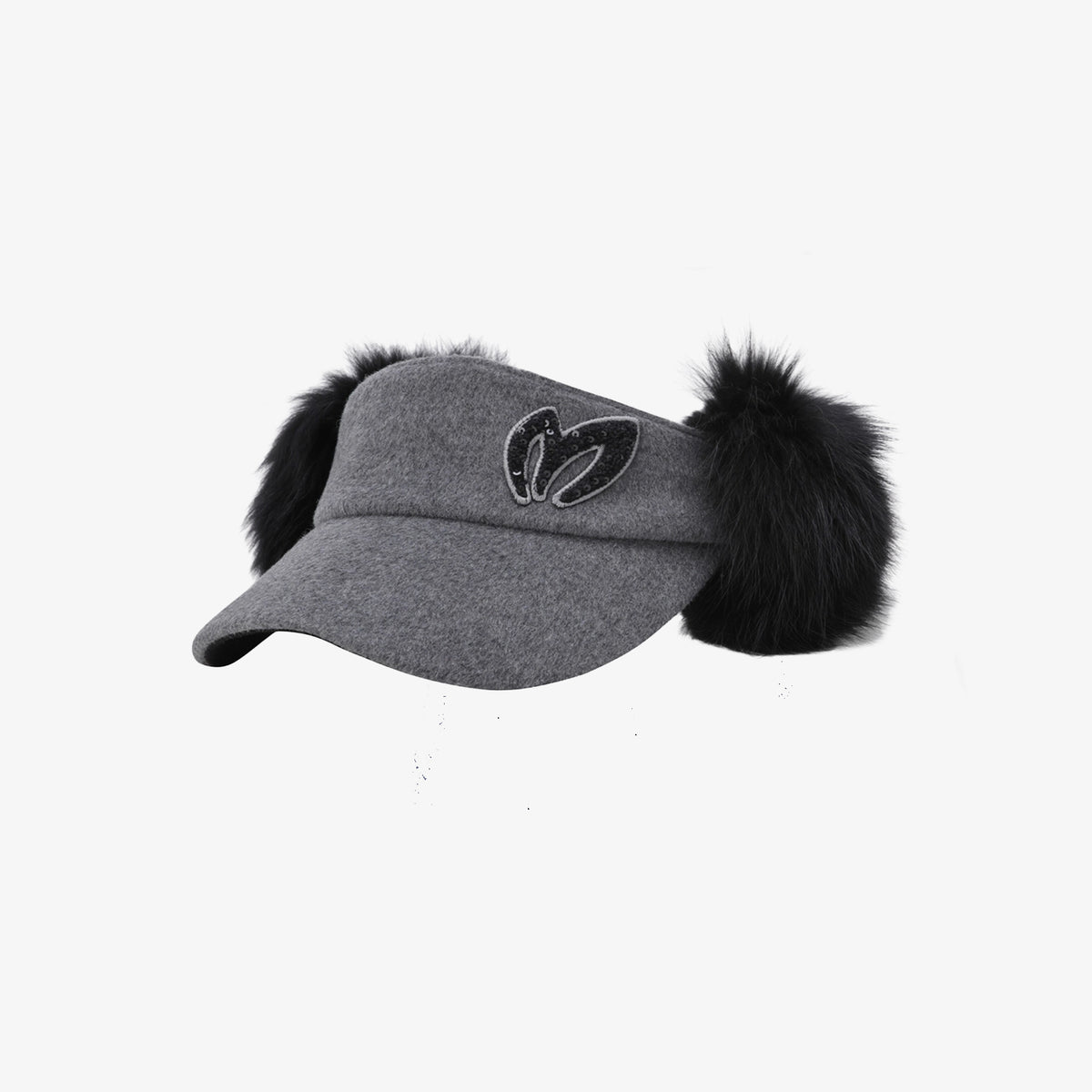 Master Bunny Edition Women's Fur Visor - Grey - Erthe Golf