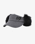 Master Bunny Edition Women's Fur Visor - Grey - Erthe Golf
