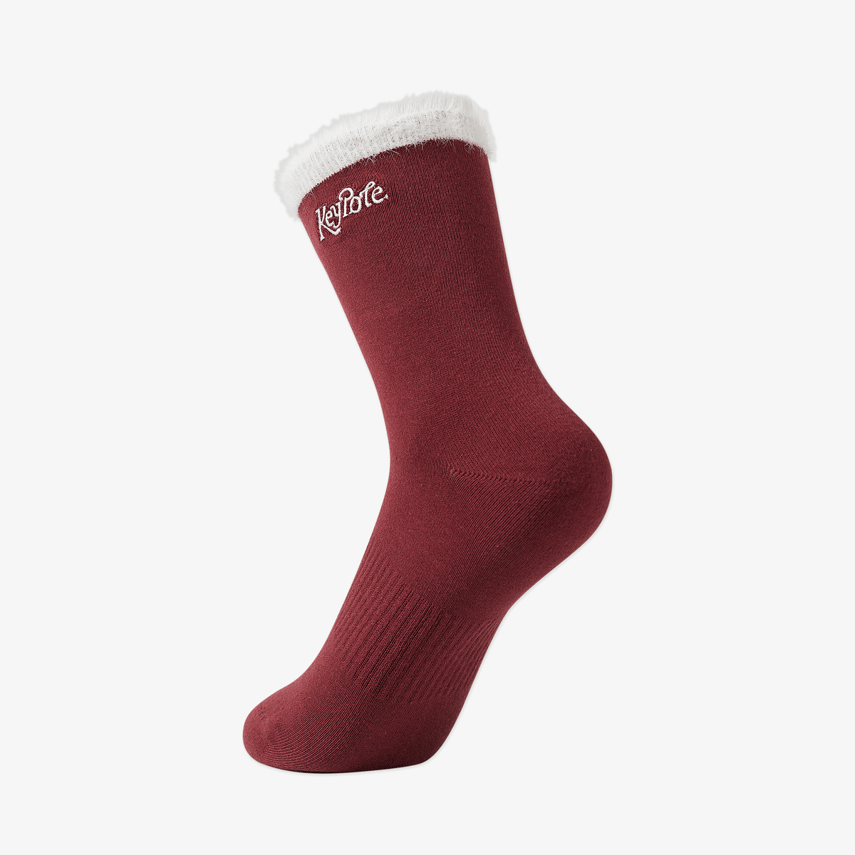 Keypote Women's Fluffy Crew Socks - Burgandy - Erthe Golf