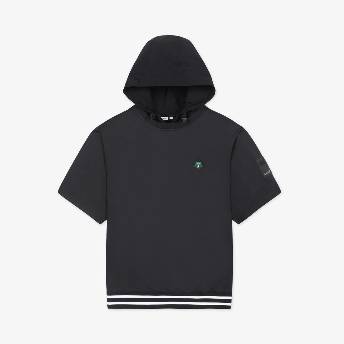 Golden Bear Woven Hoodie 1/2 Sleeve T-shirt Black