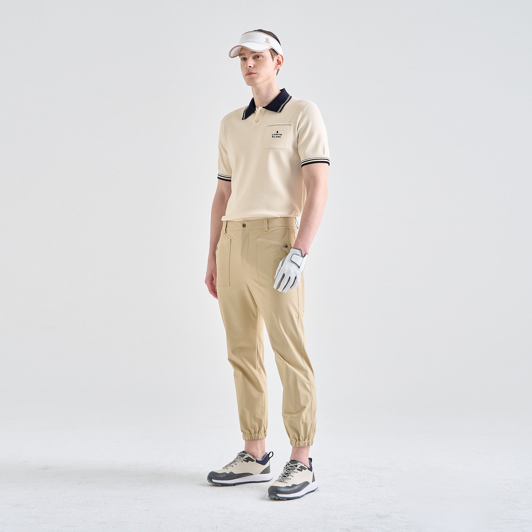 Lanvin Men's Waterproof Stretch Jogger Pants-Beige