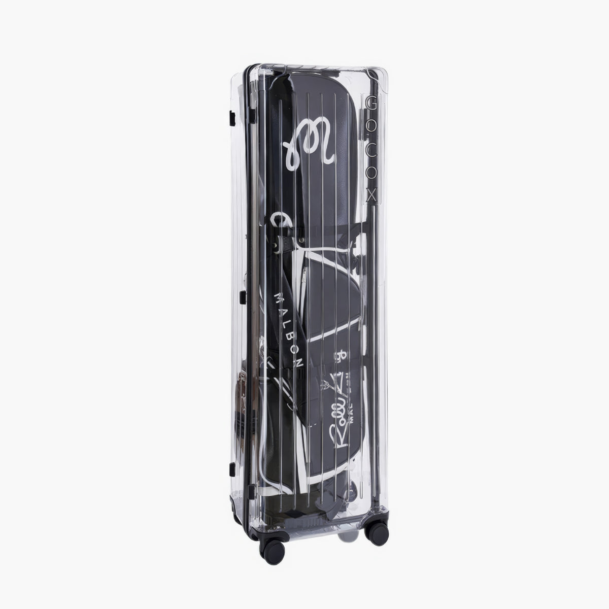 Transparent Golf Travel Case with Wheels - Black - Erthe Golf