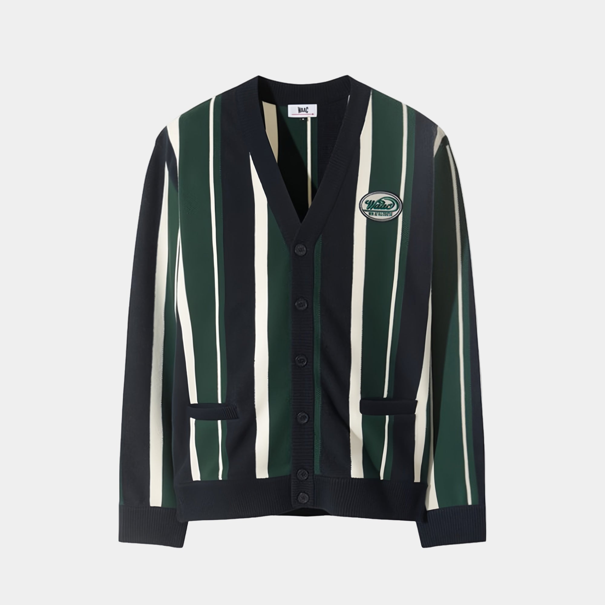 Men's Stripe Cardigan - Green - Erthe Golf