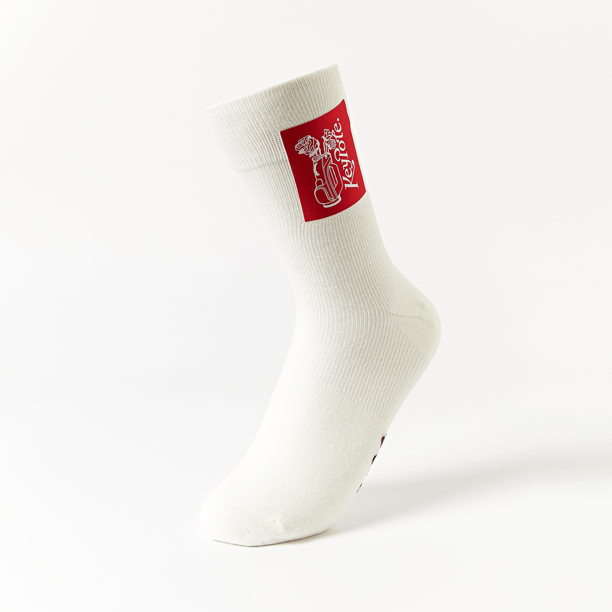 Keypote Men's Side Logo Crew Socks - White - Erthe Golf