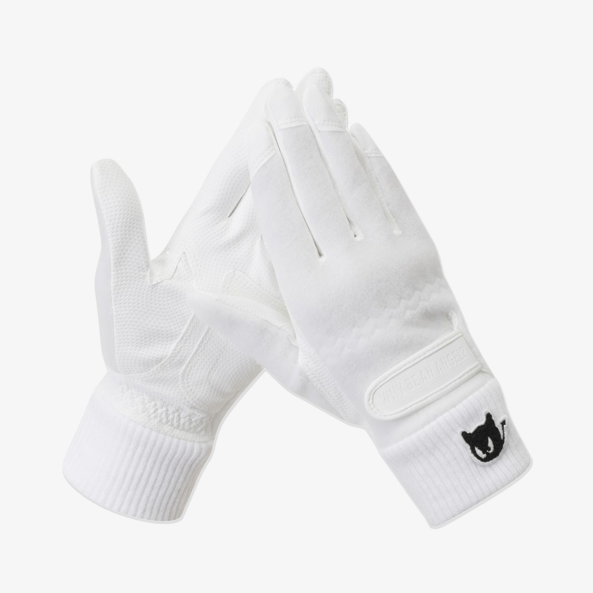 Pair of golf gloves made with synthetic leather and brushed material, featuring extra length to keep the wrist warm during play.