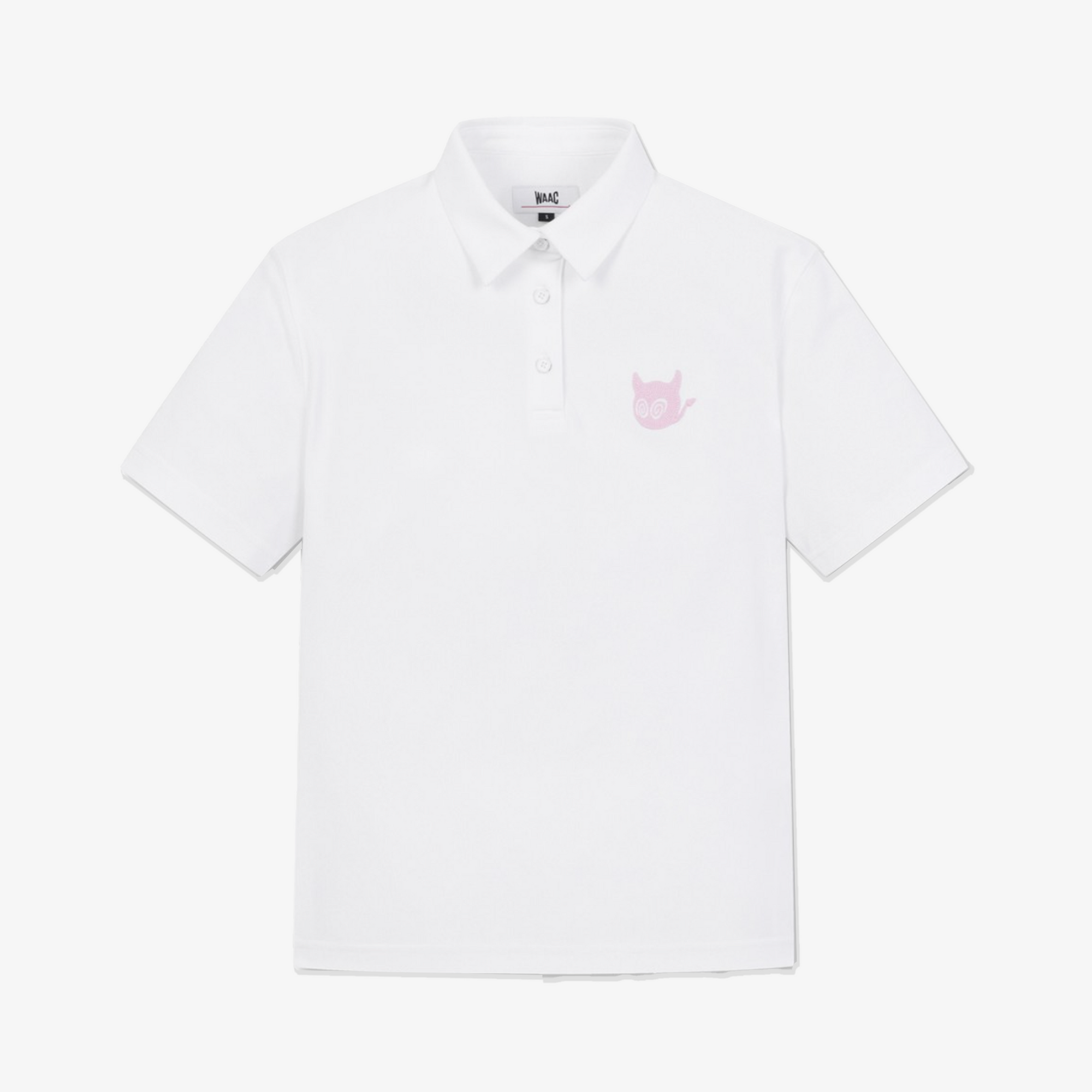 Women's short-sleeved polo from the limited edition WTO (WAAC The Original) line, featuring an illusion Waki patch and a minimalist 'design that does not design' concept.