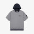 Golden Bear Woven Hoodie 1/2 Sleeve T-shirt Grey