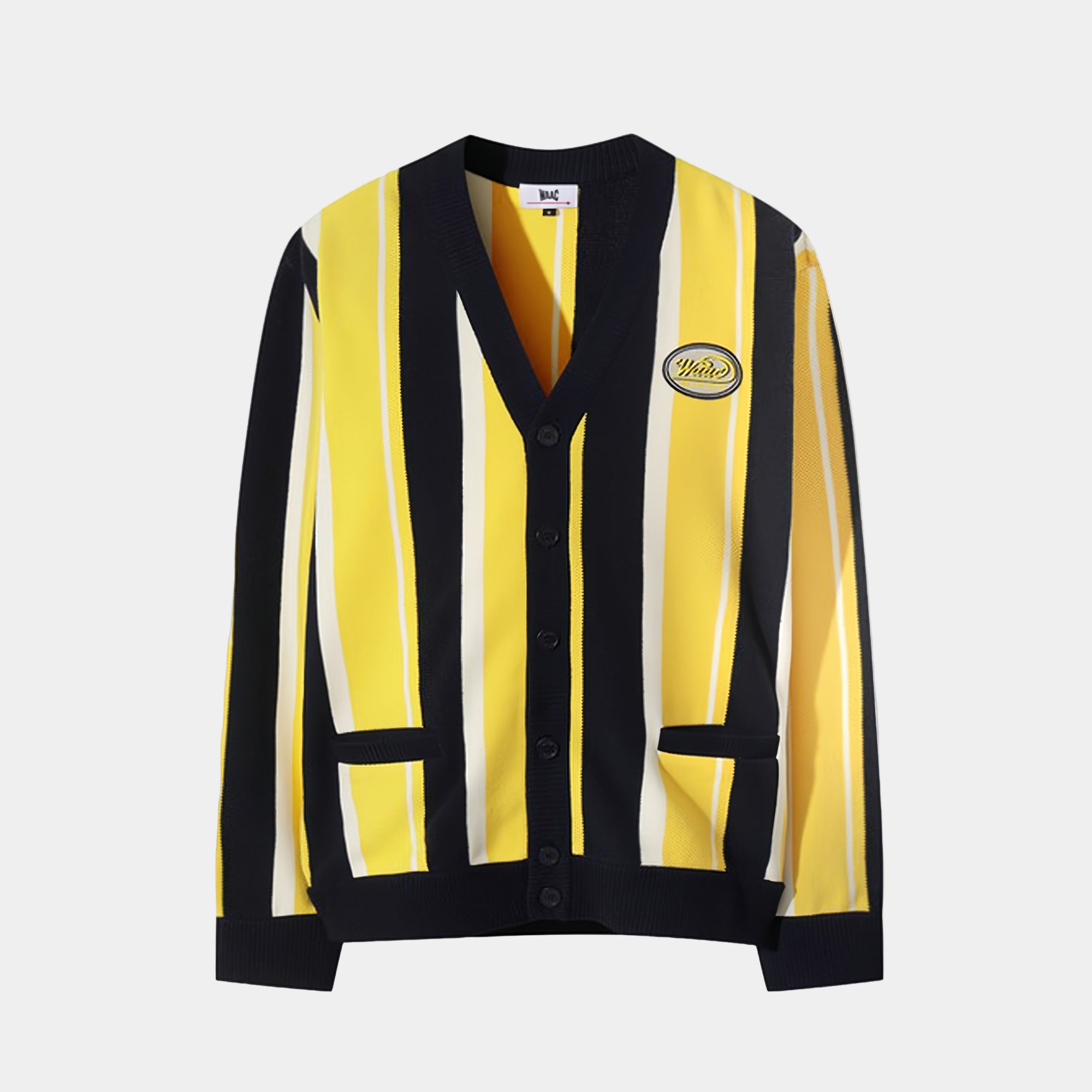 Men's Stripe Cardigan - Yellow - Erthe Golf