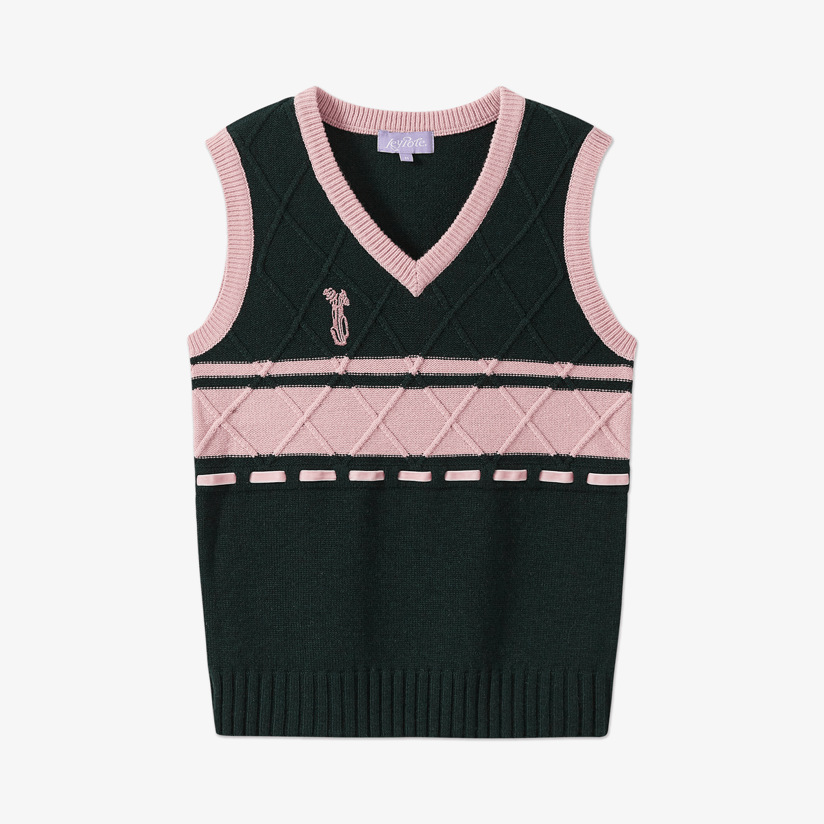 Keypote Knitted Vest - Forest Green