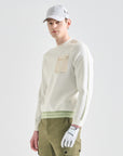 Lanvin Men's Flap Pocket Round Neck Knit Top-Off White