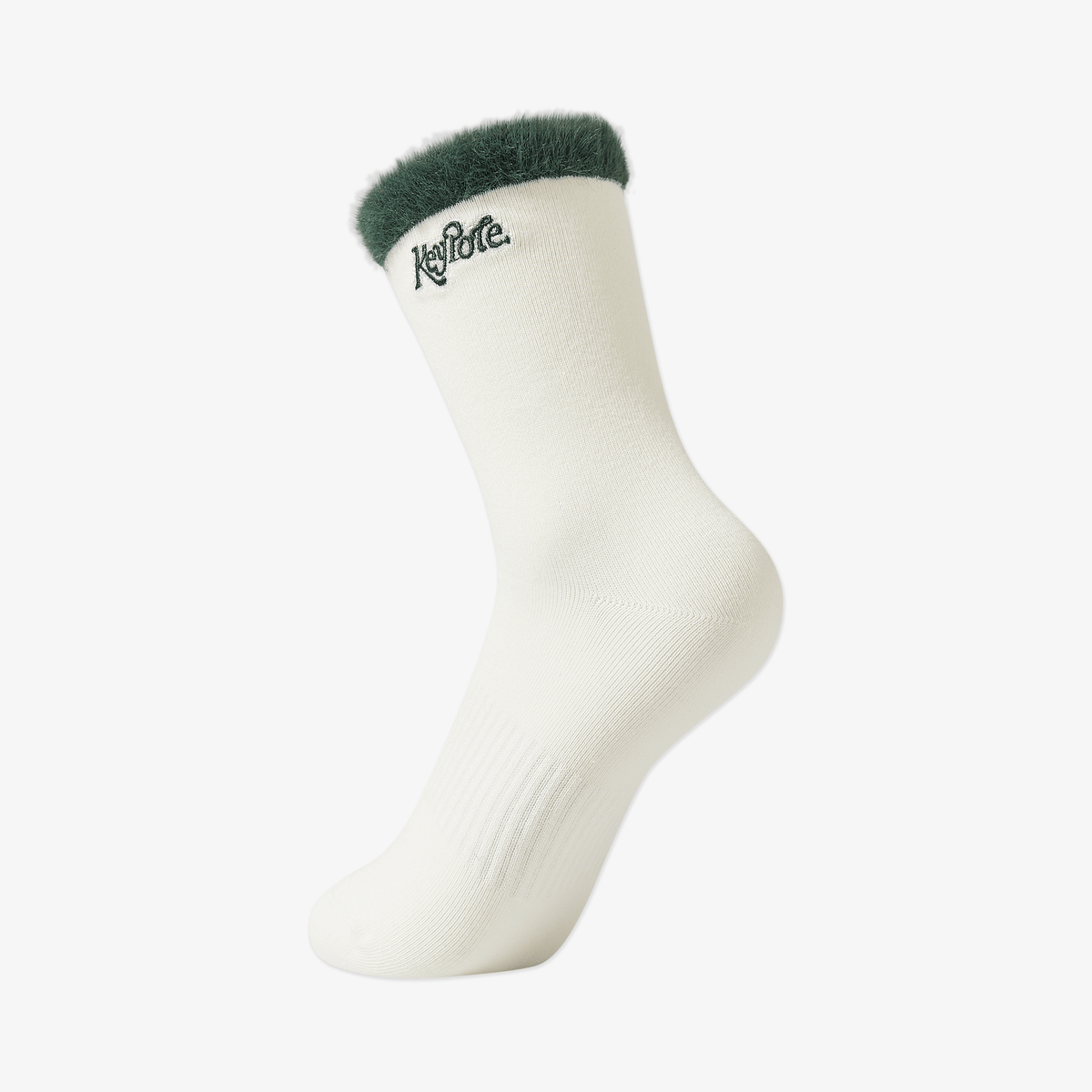 Keypote Women's Fluffy Crew Socks - White - Erthe Golf