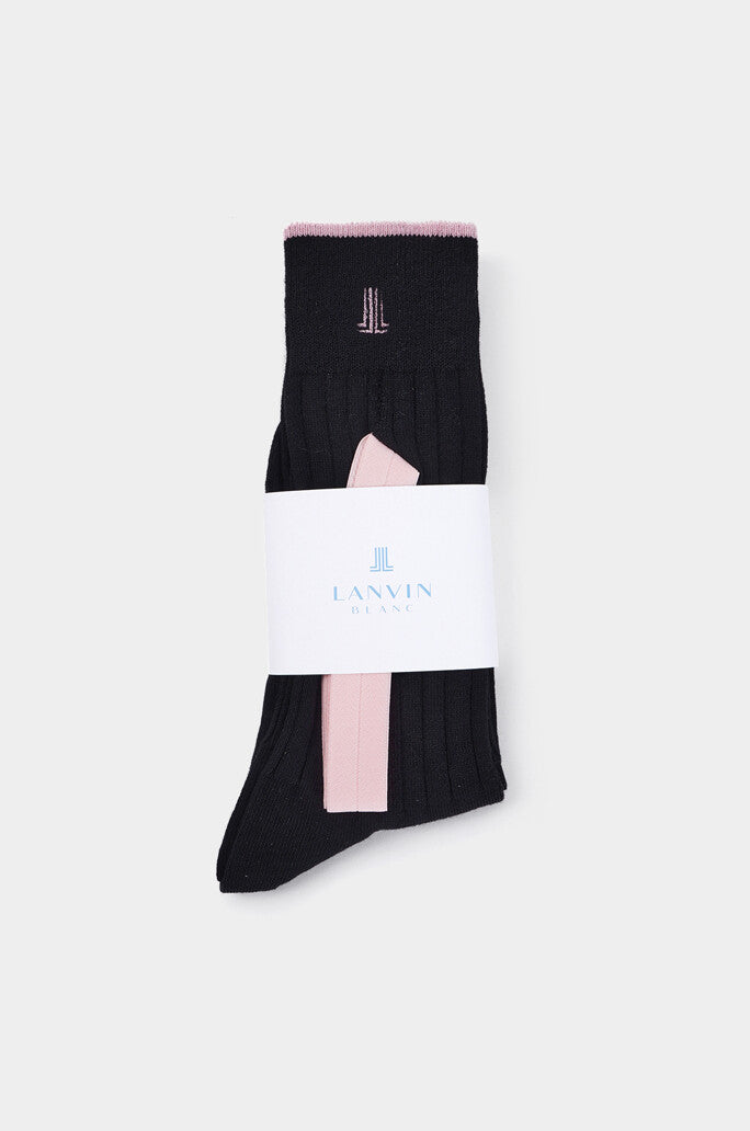 Lanvin Blanc Strap Logo Socks