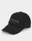 Lanvin Blanc Wool Blend Logo Cap