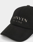 Lanvin Blanc Wool Blend Logo Cap