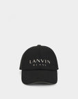 Lanvin Blanc Wool Blend Logo Cap