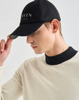 Lanvin Blanc Wool Blend Logo Cap