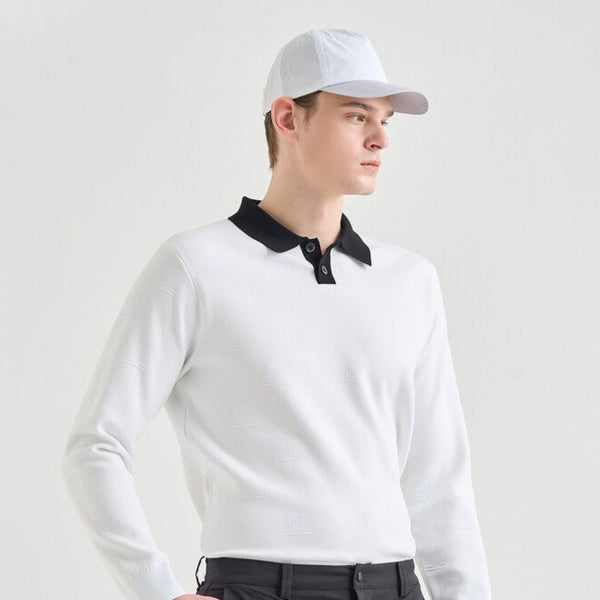 Lanvin Blanc Contrast Collar Knit Top