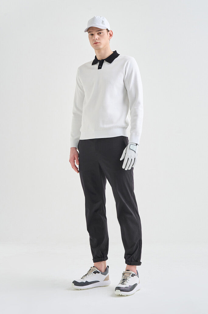 Lanvin Blanc Contrast Collar Knit Top