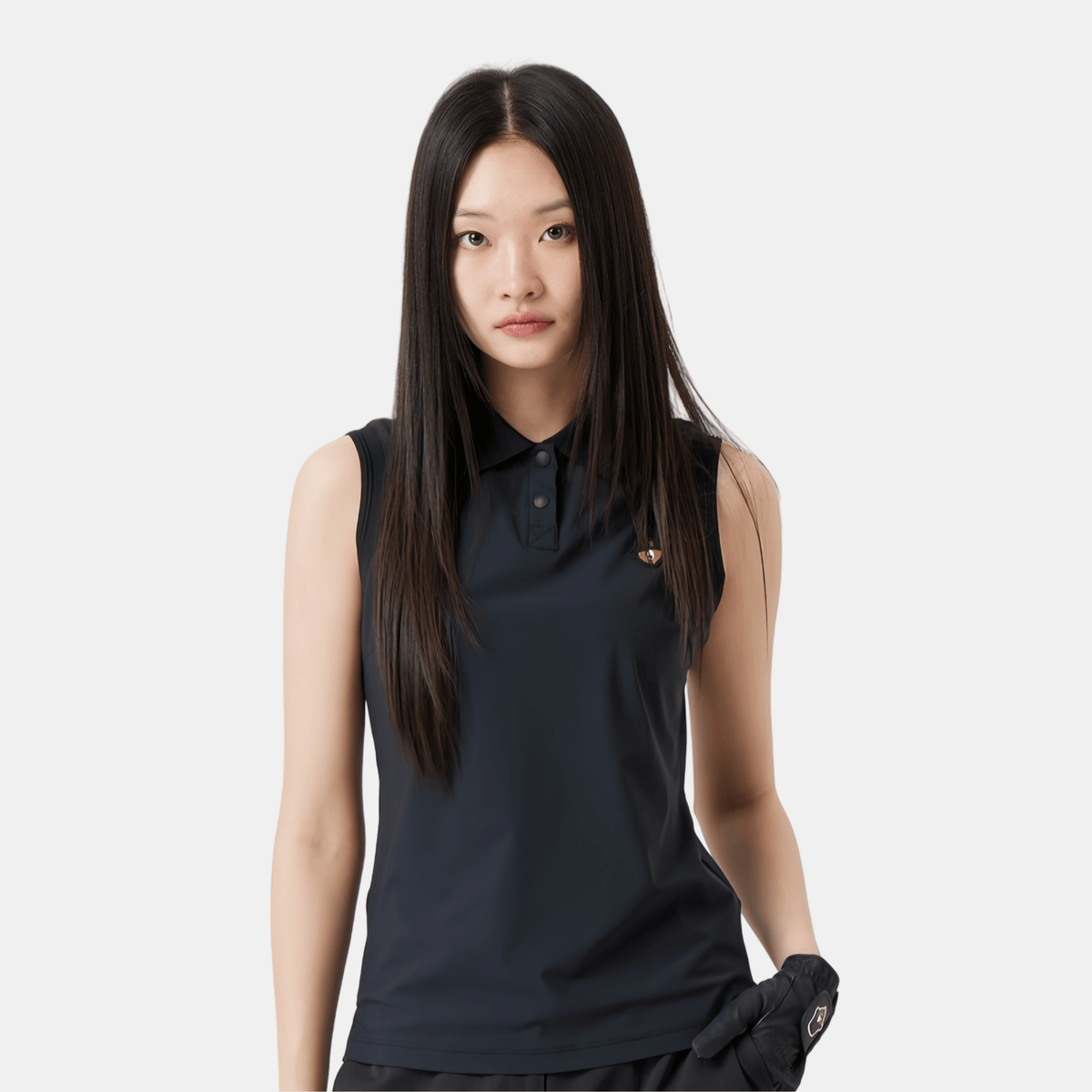 Golden Bear Women's Sleeveless Polo - Black - Erthe Golf