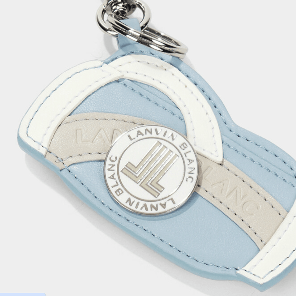 Leather Ball Marker Keyring - Light Blue - Erthe Golf