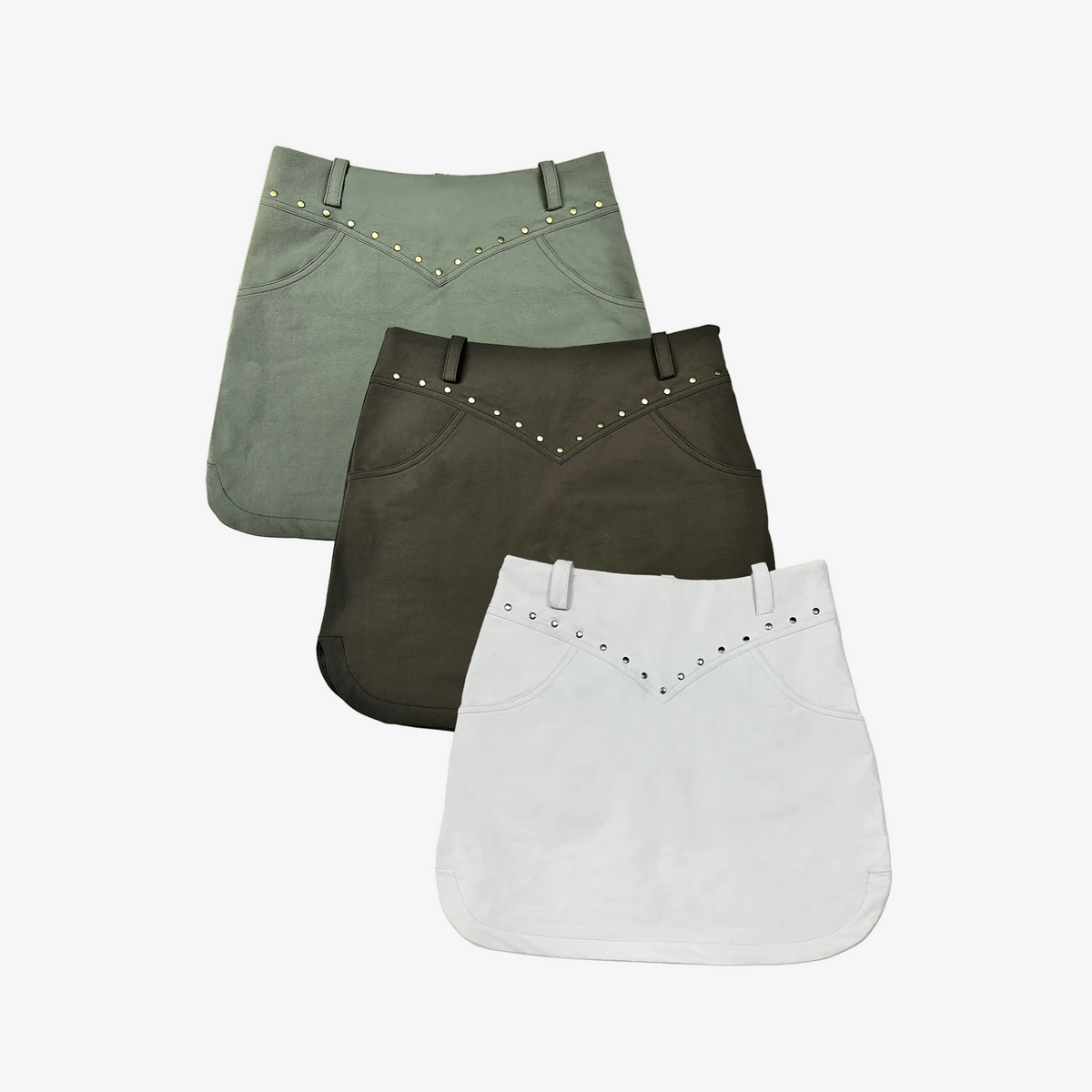 Loveland Studded Golf Skort - Brown - Erthe Golf