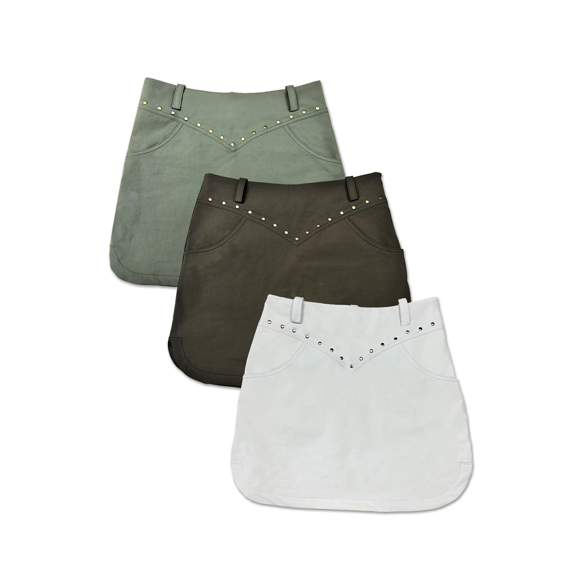 Loveland Studded Golf Skort- Green