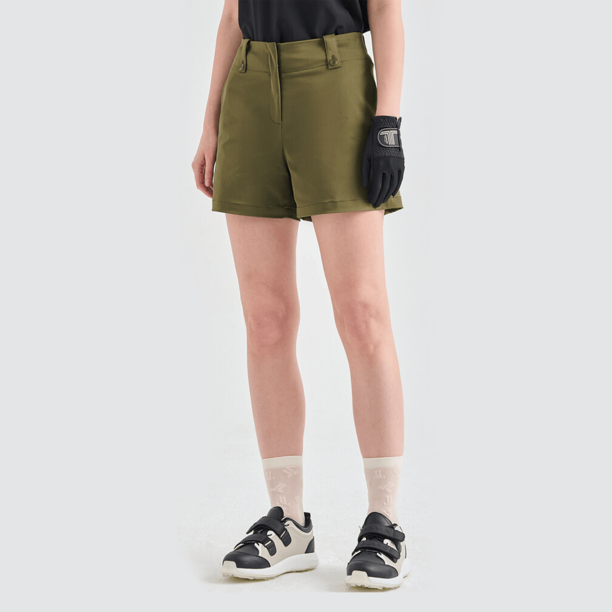 Women's Back - Banding Shorts - Khaki - Erthe Golf