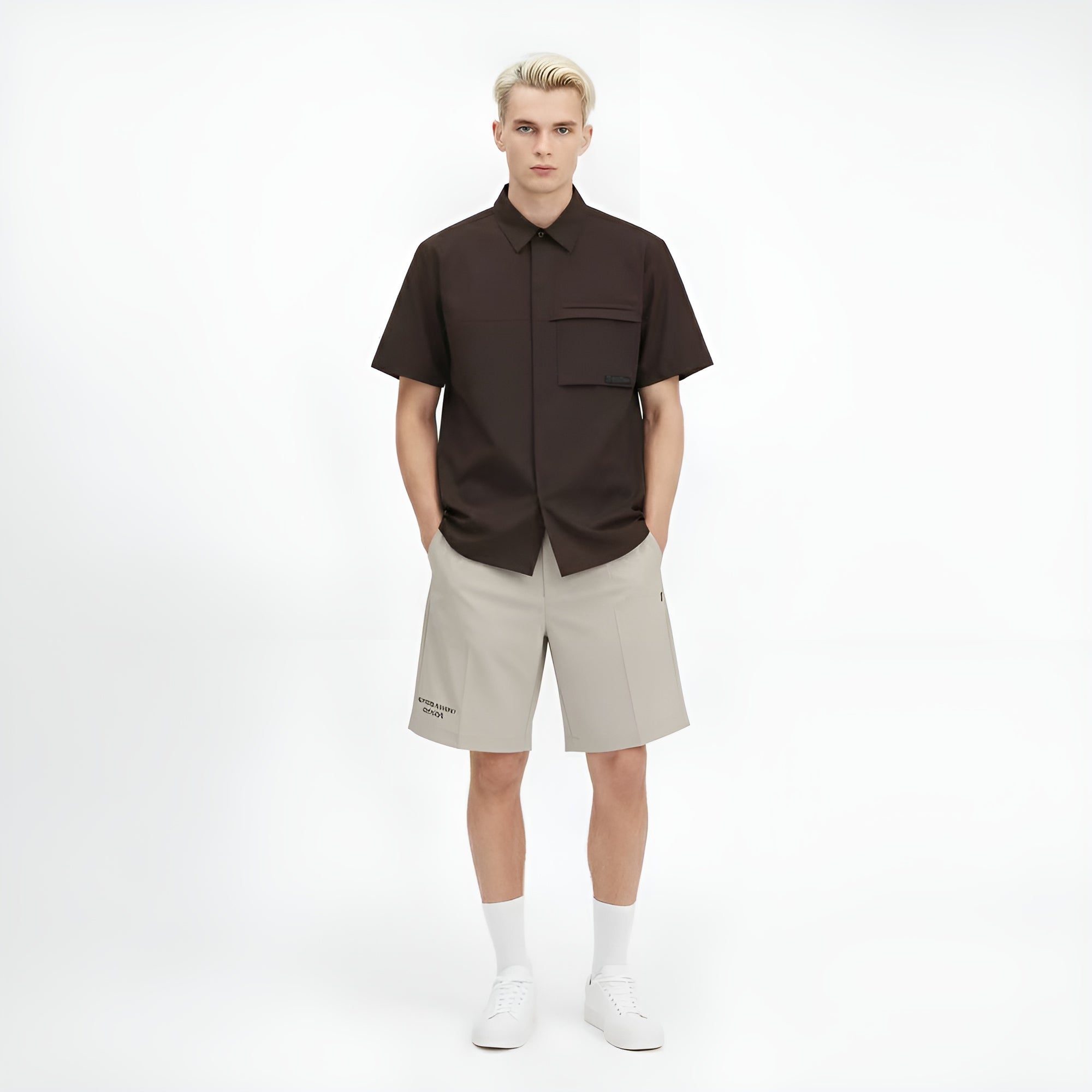 Master Bunny Edition Men's Branding Shorts - Beige - Erthe Golf
