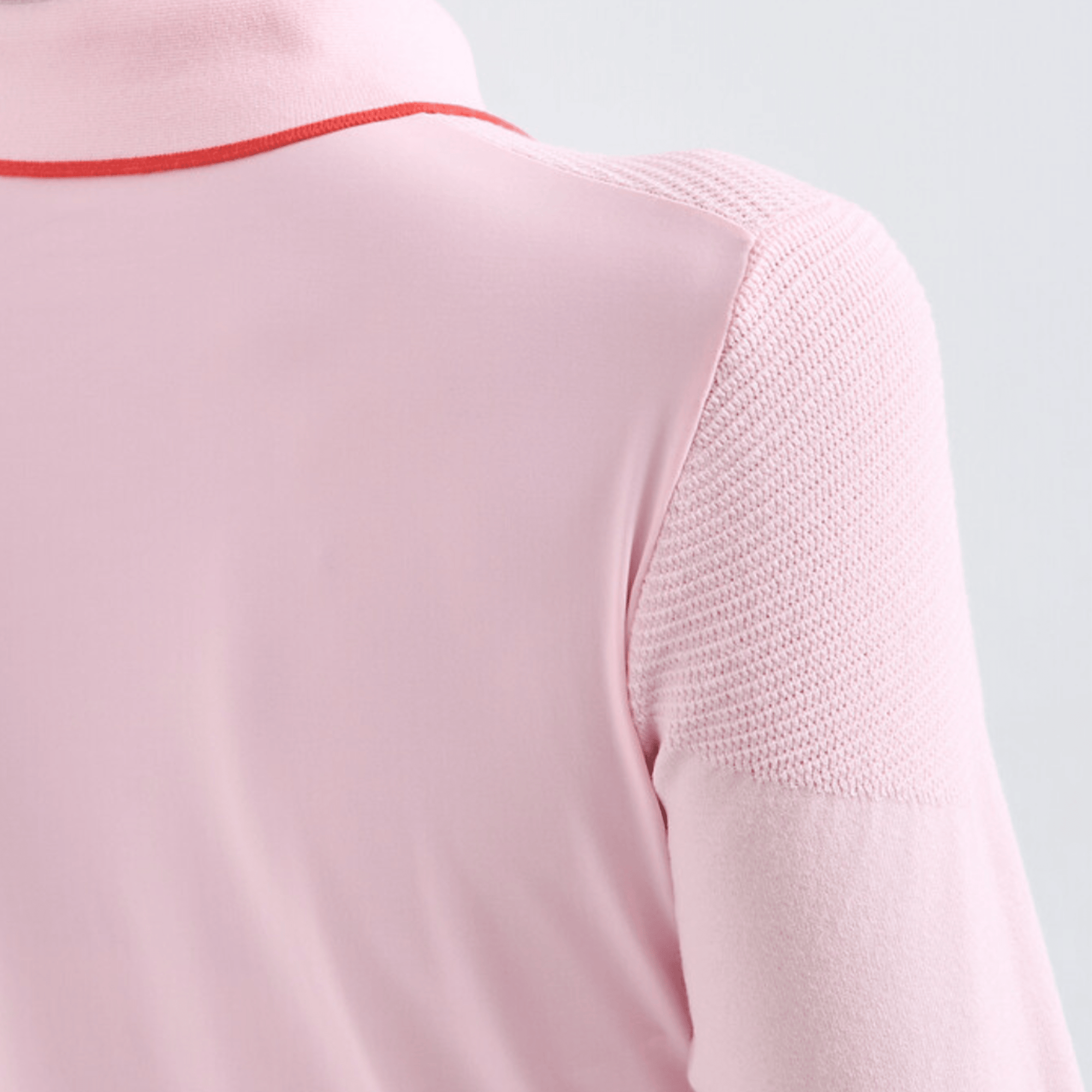 Women's Contrast Panel Knit Polo - Light Pink - Erthe Golf