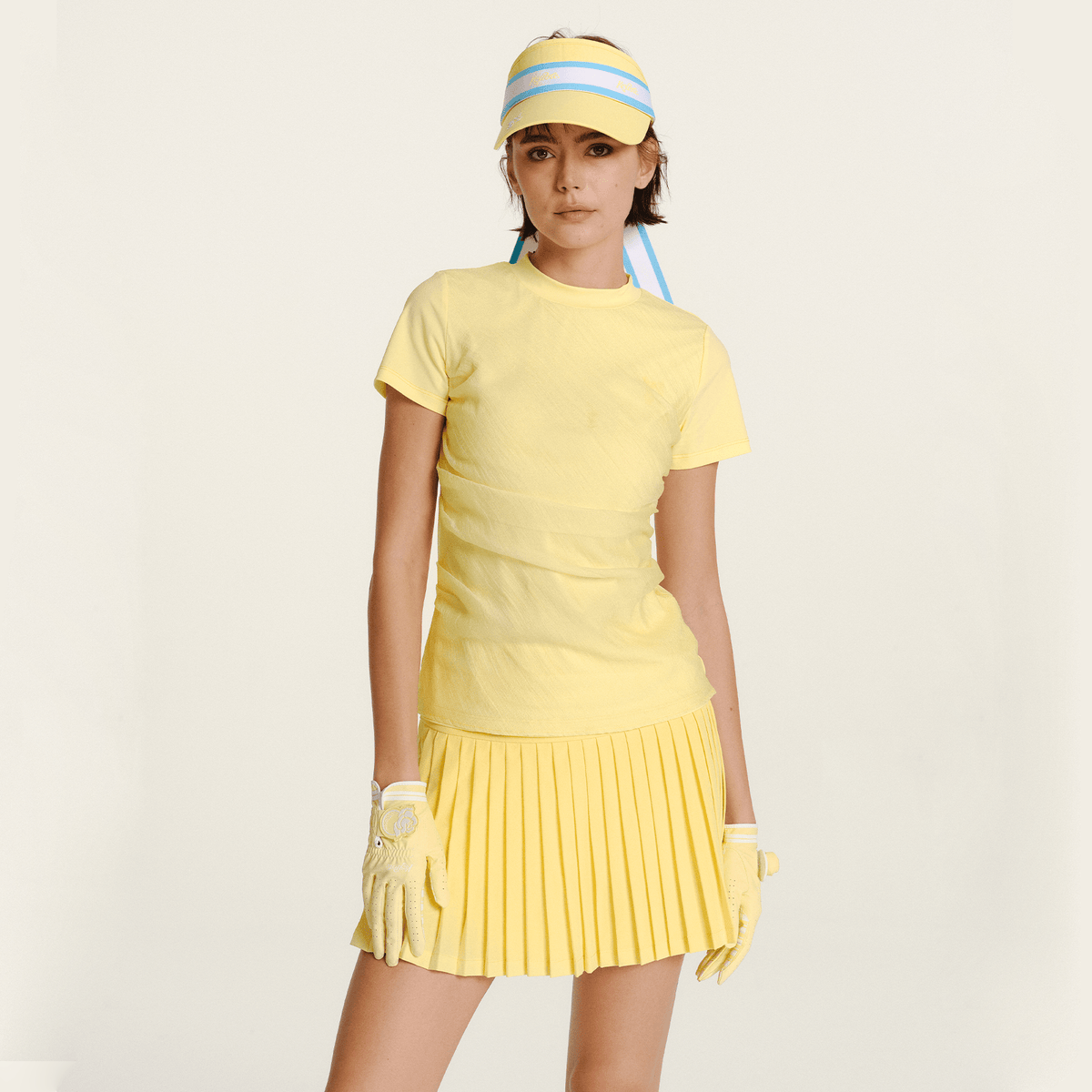 Women's Lightweight Mockneck - Yellow - Erthe Golf
