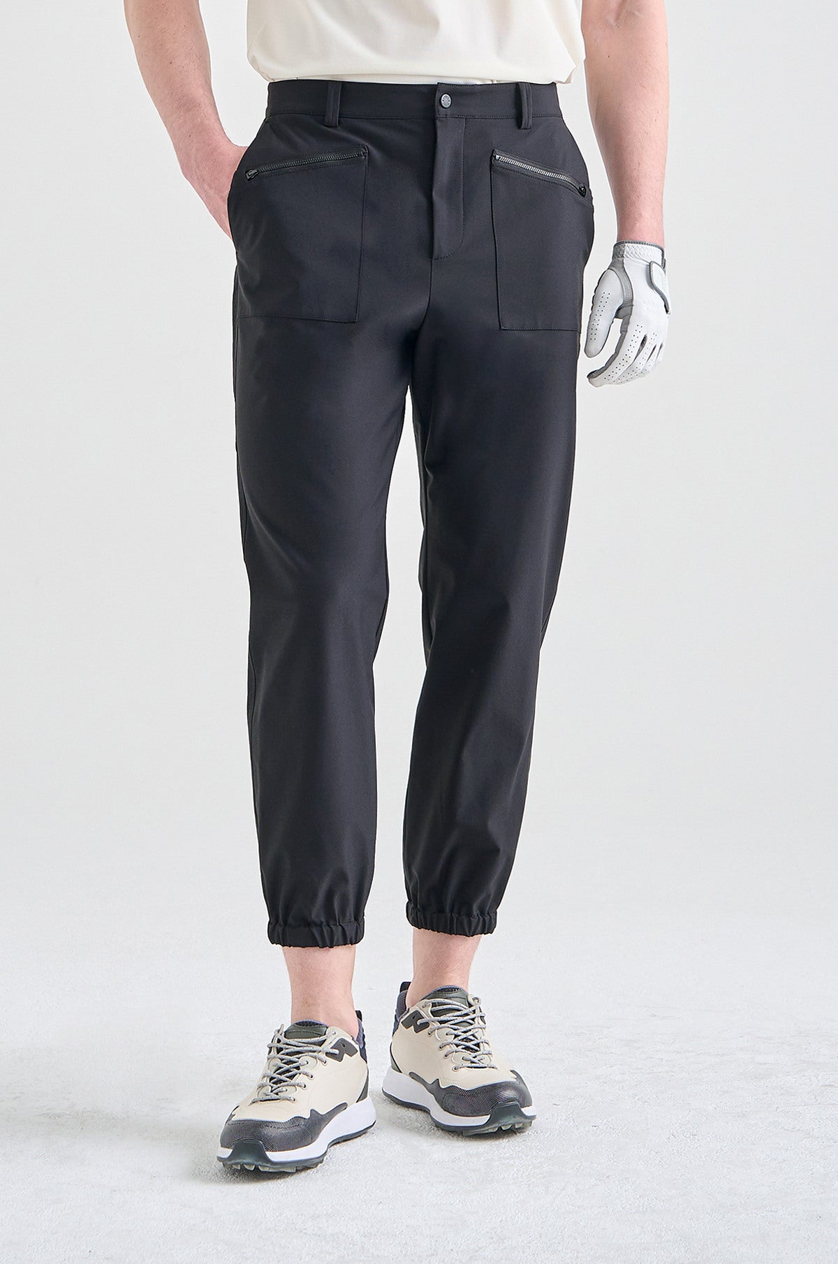 Lanvin Men&#39;s Waterproof Stretch Jogger Pants-Black