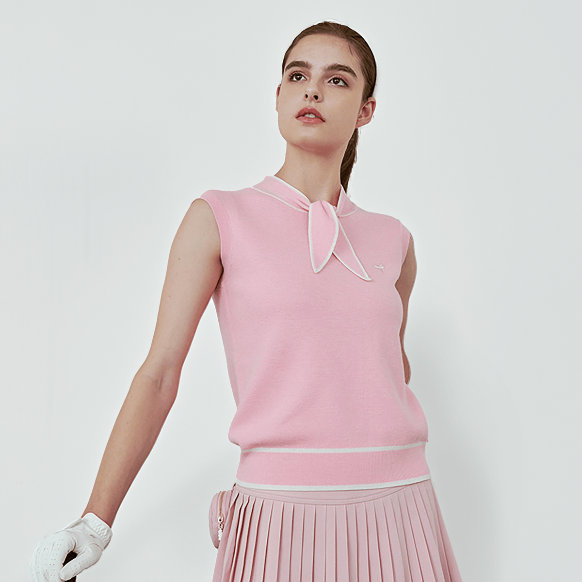 Falcosia Women's Knit Vest - Pink - Erthe Golf