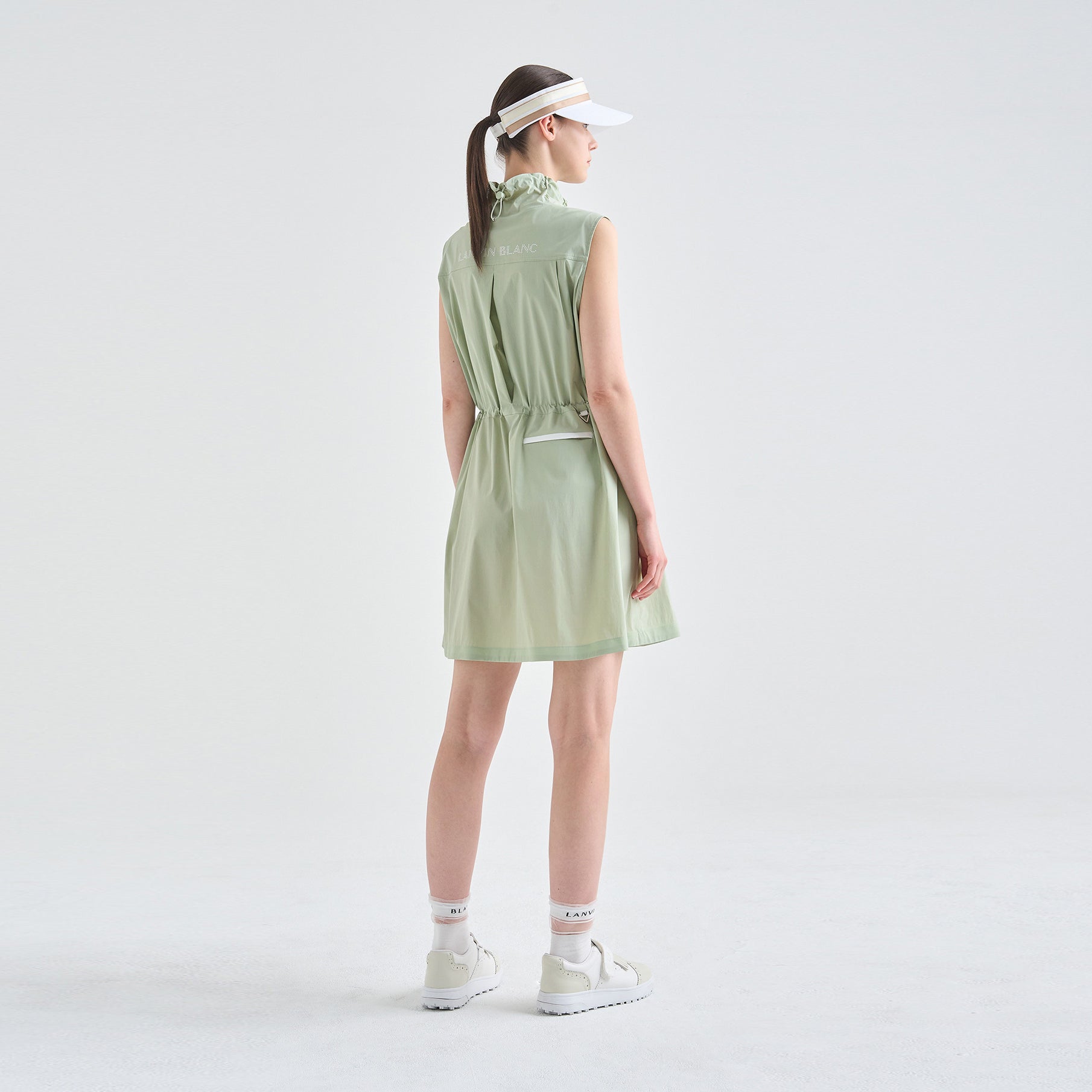 Lanvin Blanc Green Mock Neck Drawstring Dress - Erthe Golf