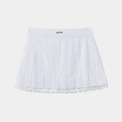 Keypote Pleated Lace White Skirt - Erthe Golf