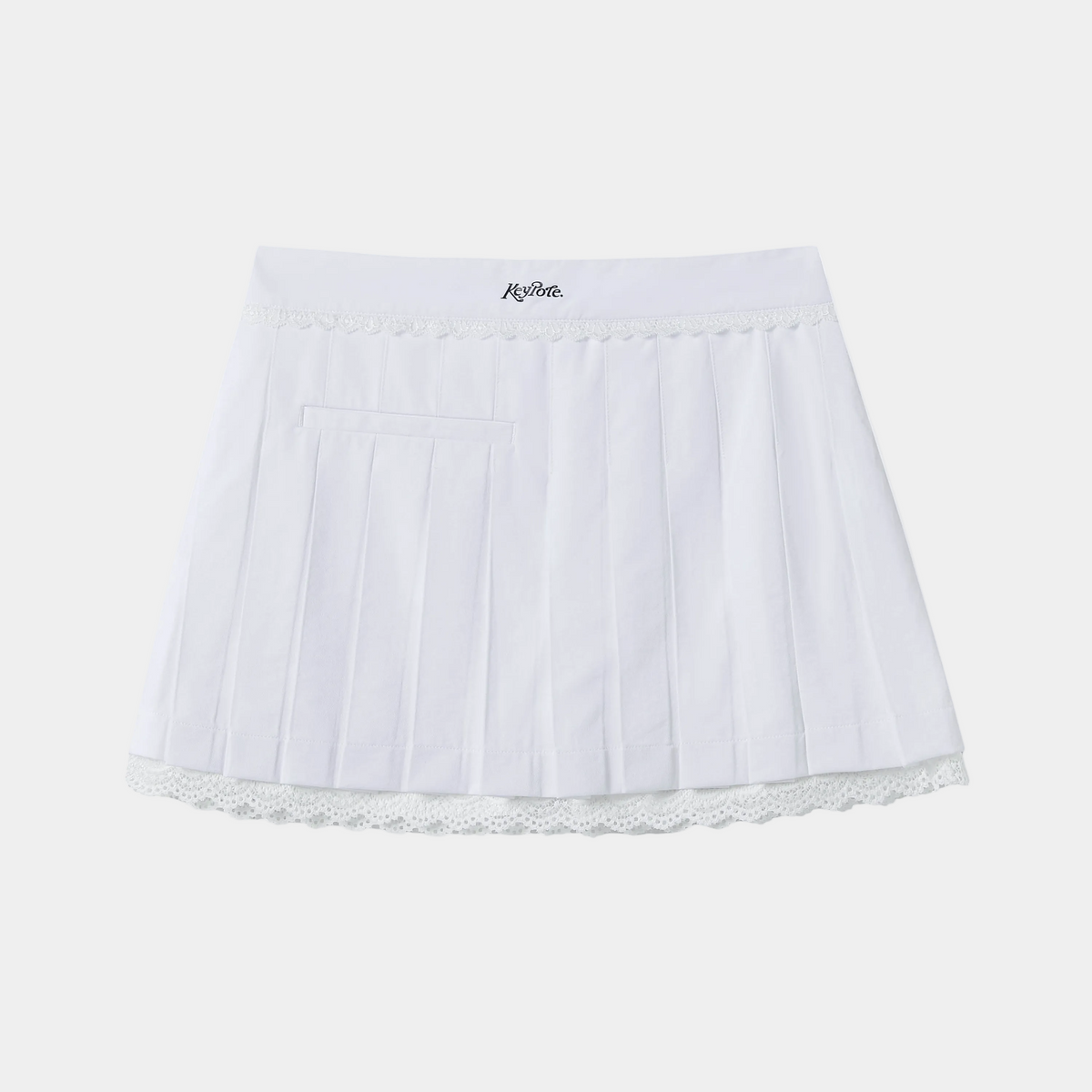 Keypote Pleated Lace White Skirt - Erthe Golf