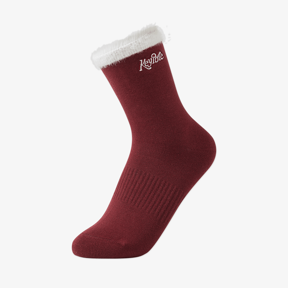 Keypote Women's Fluffy Crew Socks - Burgandy - Erthe Golf