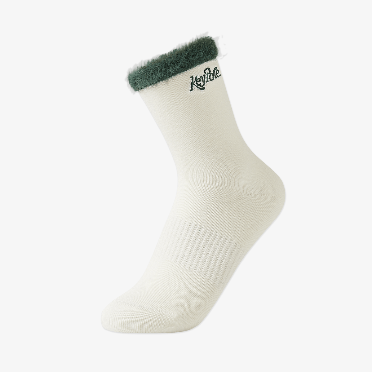 Keypote Women's Fluffy Crew Socks - White - Erthe Golf