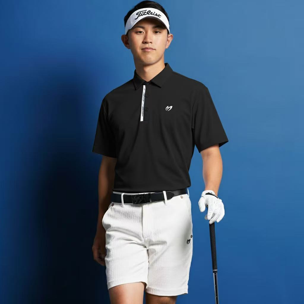 Master Bunny Edition Men's Short Sleeve Polo - Black - Erthe Golf