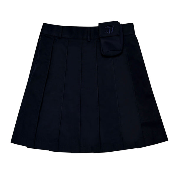 Cellty Navy Bold Pleats Skirt
