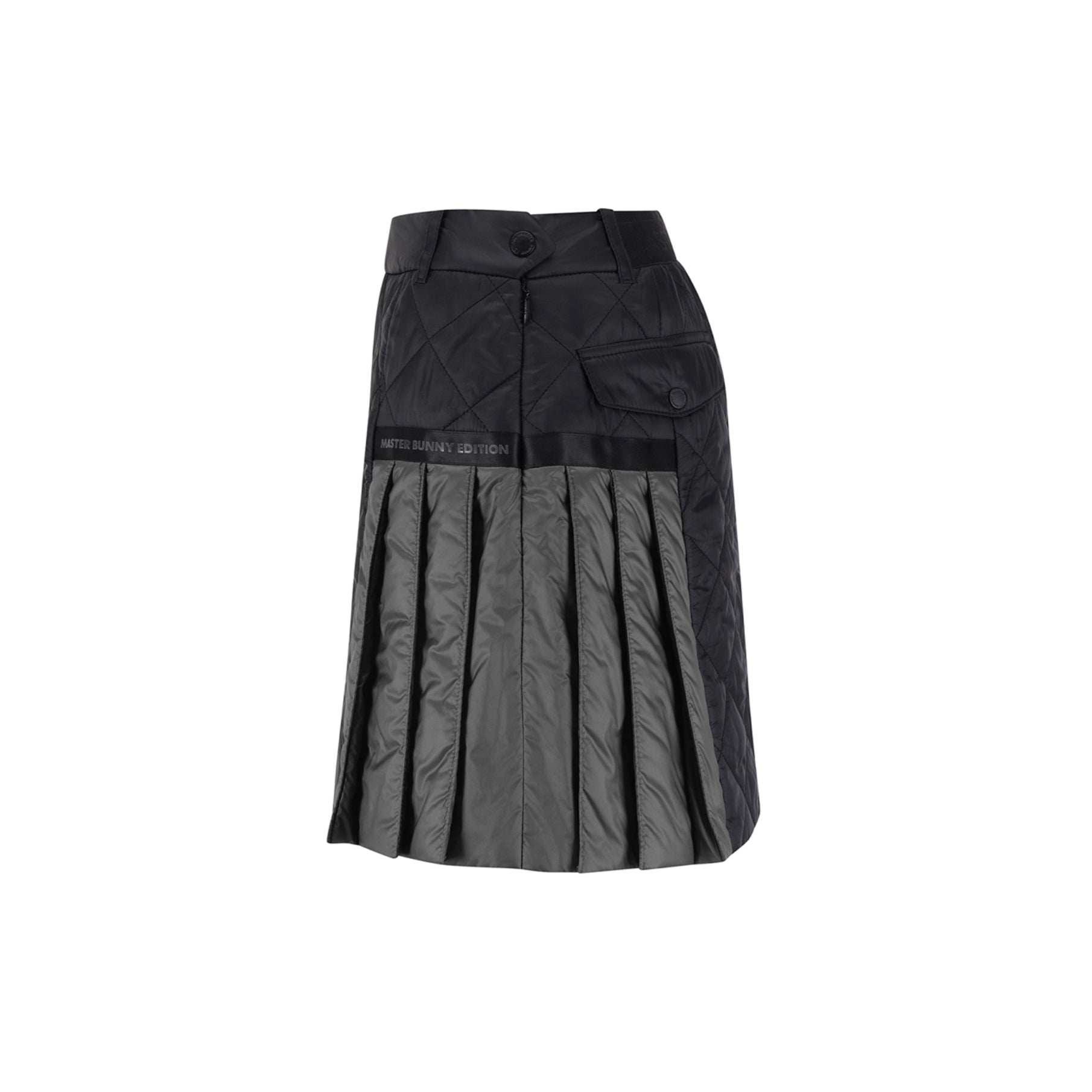 Black pleated skirt on a white background