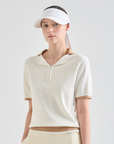 Lanvin Blanc Wool Blend Half-Zip Top