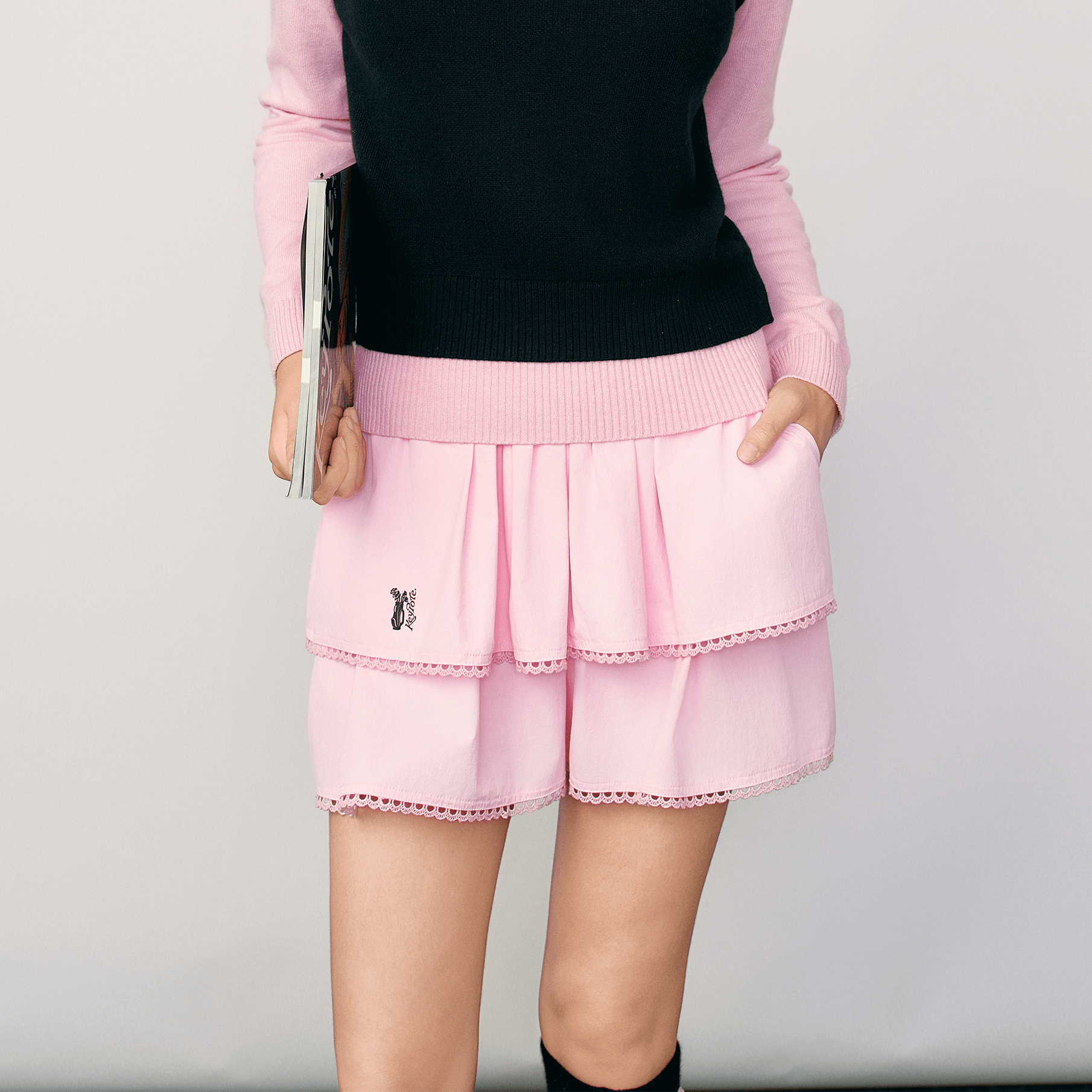 Women's Pleated Mini - Skirt - Pink - Erthe Golf