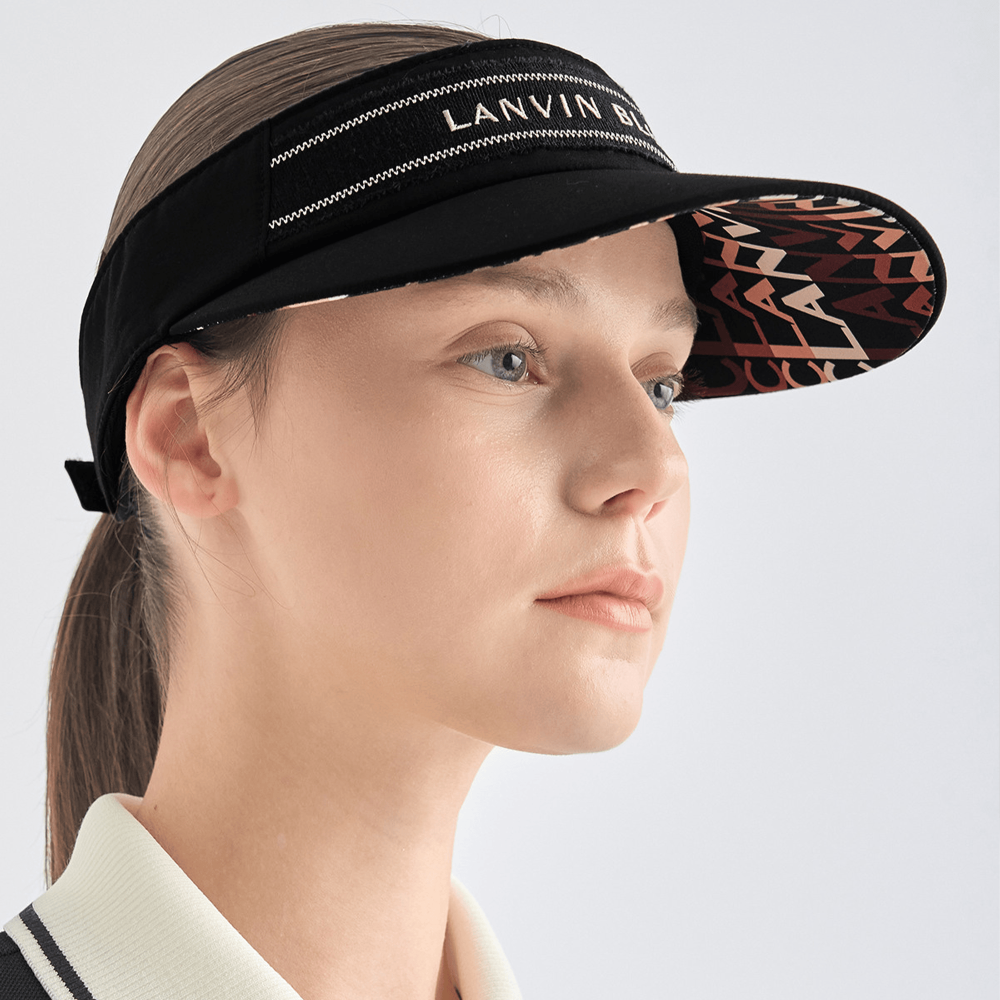 Women's Logo Strap Visor - Black - Erthe Golf