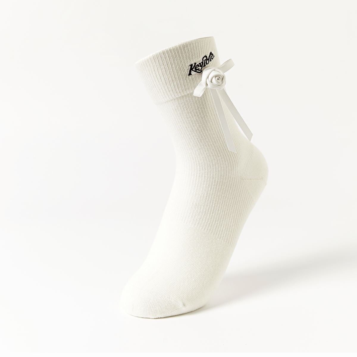 Keypote Women's Ribbon Rose Sport Socks - White - Erthe Golf