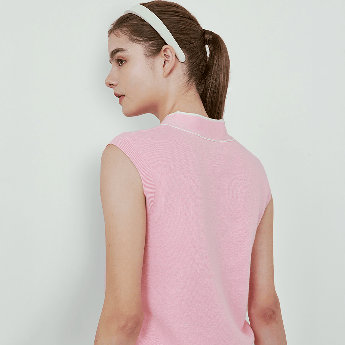 Falcosia Women's Knit Vest - Pink - Erthe Golf