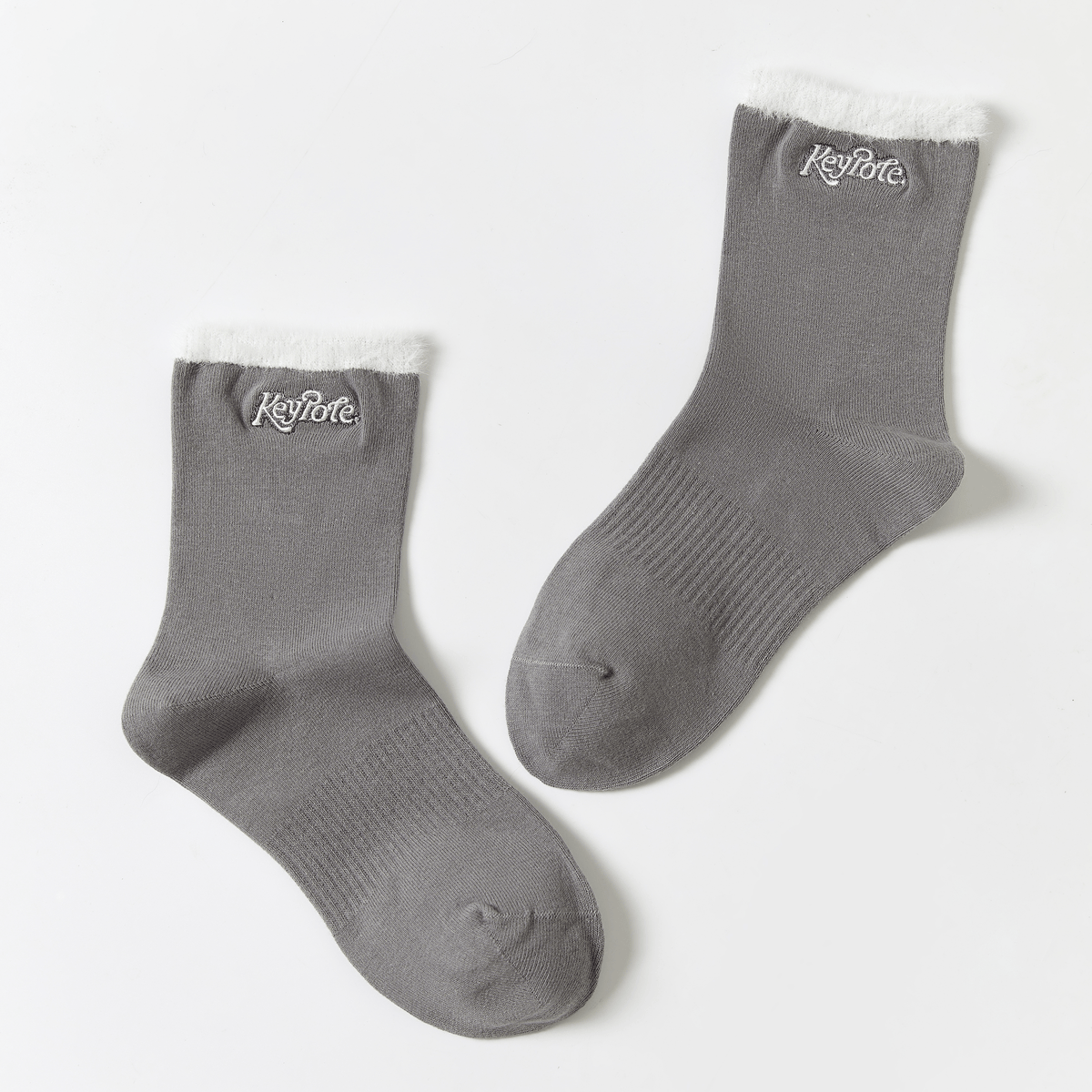Keypote Women's Fluffy Crew Socks - Grey - Erthe Golf