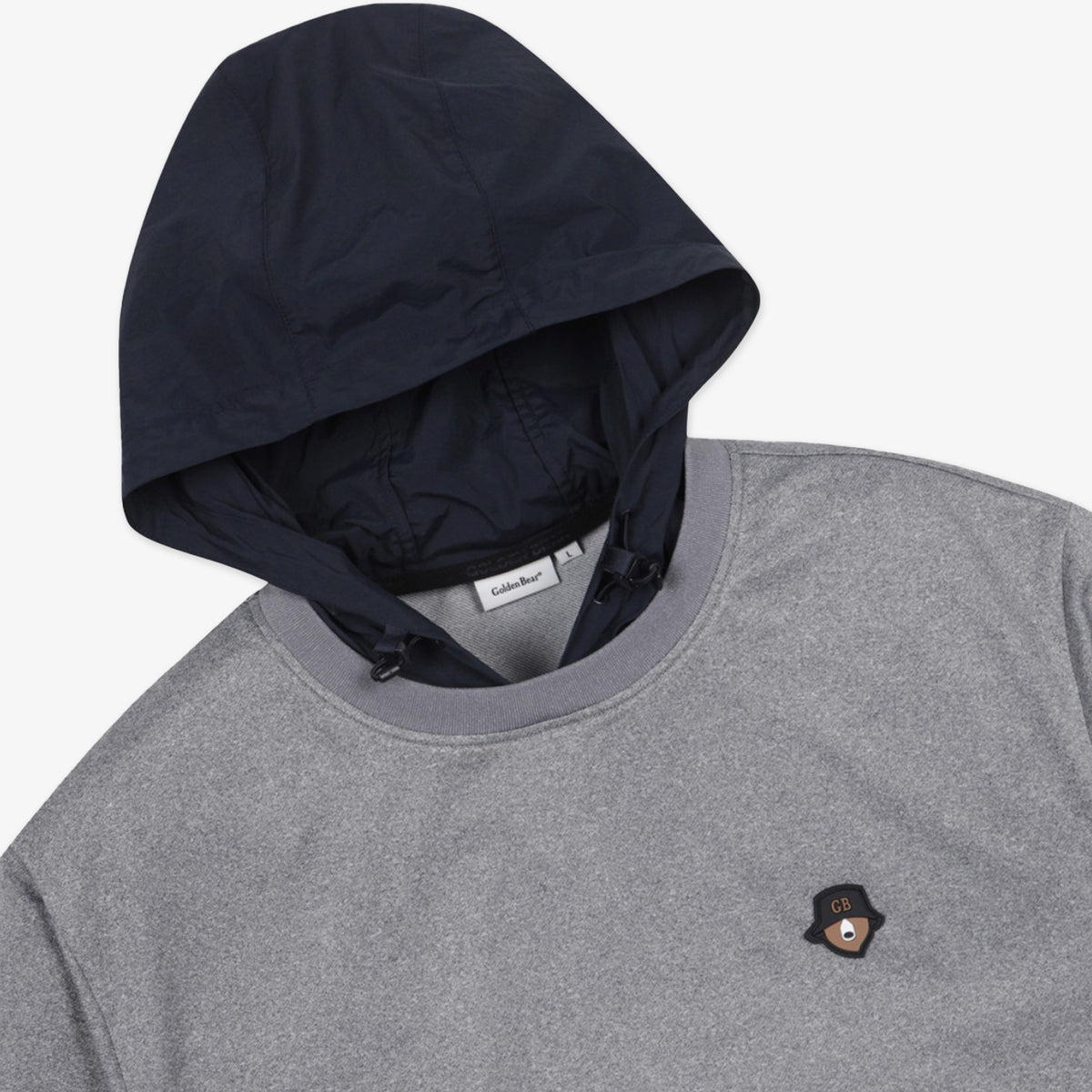 Golden Bear Woven Hoodie T-shirt Grey - Erthe Golf